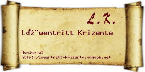 Löwentritt Krizanta névjegykártya